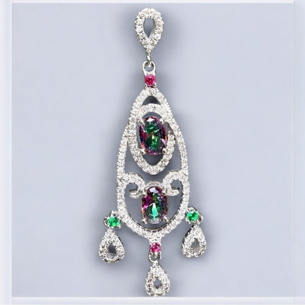 ✨ MYSTIC TOPAZ CHANDELIER PENDANT – SPARKLING STATEMENT PIECE ✨